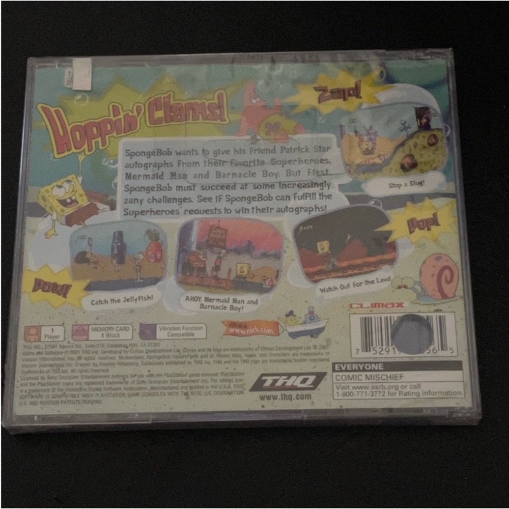 Spongebob Squarepants SuperSponge For PlayStation One, PS1. Factory Sealed. - Picture 2 of 5